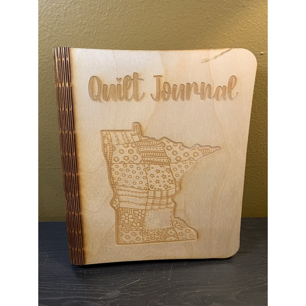 Wooden Quilt Journal With Journal‎ Pages Minnesota Engraved Quilt 8"X 9"
